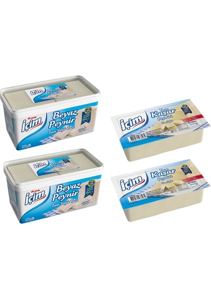 Içim Beyaz Peynir 900 gr + Taze Kaşar 600 gr 4 Lü Set