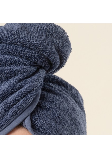Solıd Bordürlü Pamuk %100 Pamuk Saç Havlusu Standart Beden Lacivert fiyatları