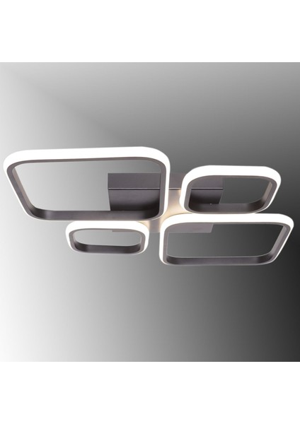 TT050-SY Tt Aydınlatma Baklava Desen Mat Siyah 4 Lü ( Beyaz Işık ) LED Avize