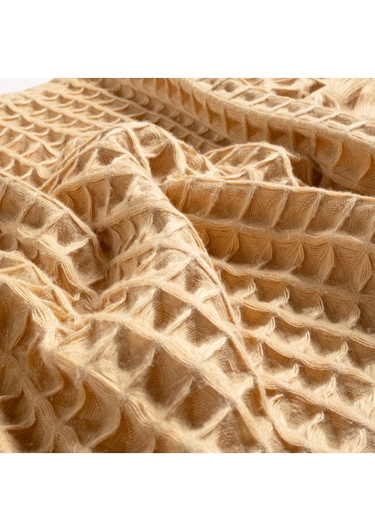 Solıd Waffle Pamuklu Banyo Havlusu 90X150 cm Sarı