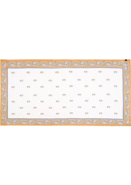 Baklan Püsküllü Dijital Baskılı %100 Pamuk Peştamal 90X170 cm Ekru