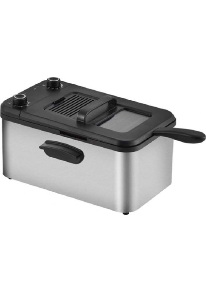 Inox Fritöz Yağ Filtreli Zamanlayıcılı Fritöz XL 3,2L