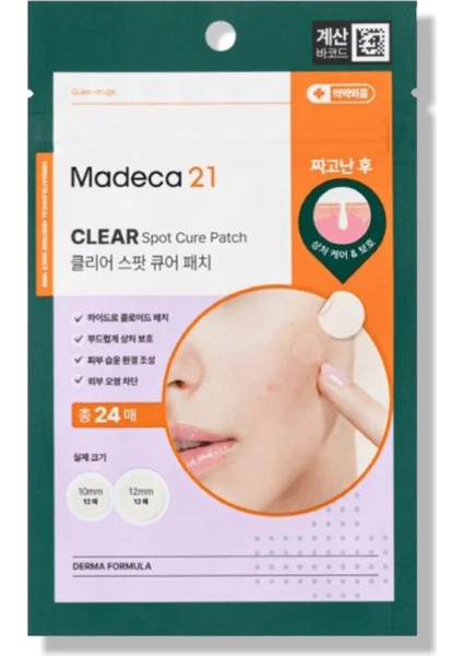 Kore Clear Spot Cure Patch Pimple Şeffaf Bant x 24 Adet