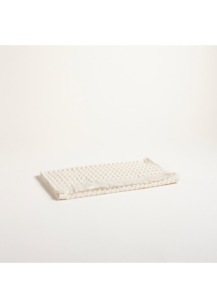 Solıd Waffle Pamuklu Yüz Havlusu 50X90 cm Ekru