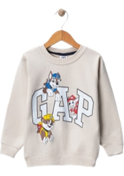 Erkek Çocuk Bisiklet Yaka Karekter Baskılı Sweatshirt