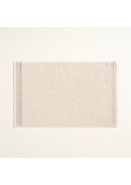 Vıseu Jakar Bordürlü %100 Pamuk Ayak Havlusu 50x80 Cm Bej