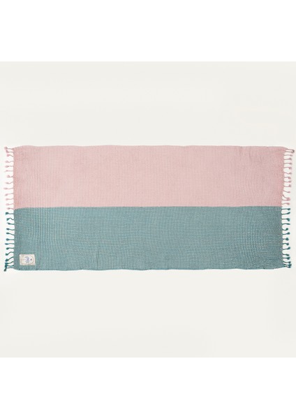 Baklan Waffle Pamuklu Peştamal 90x170 Cm Pembe/Yeşil