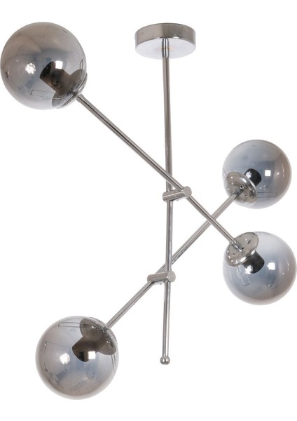 Salsa Modern Tasarım Krom Renk Camlı Salon - Mutfak - Yatak Odası 4 Lü Avize