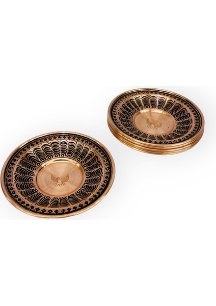 Zımba Işlemeli Bakır Çay Tabağı modelleri