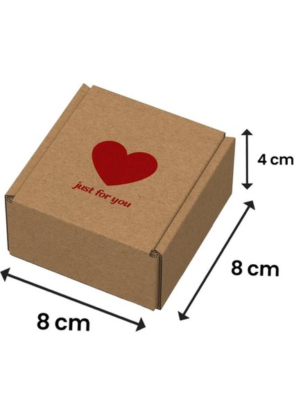 8 x 8 x 4 - Kalpli Baskılı - Kilitli E Ticaret Karton Kargo Kutusu