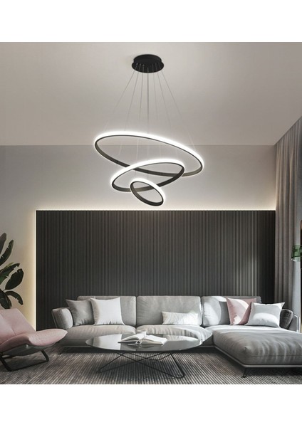 TT300-3 Sy Halka 3 Lü Mat Siyah ( 3 Renk Modüllü ) LED Avize fiyatları