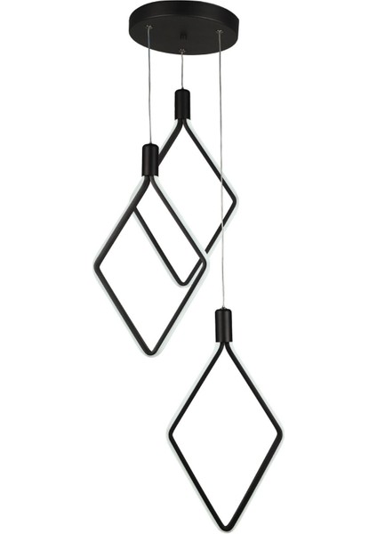 Uras 3 Renk Ledli 3.lü Avize Siyah fiyatları