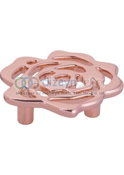 Rose Parlak Bakır Tekli Düğme Kulp