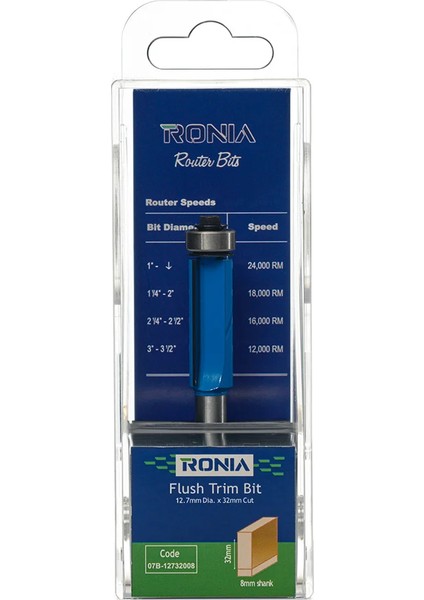 Ahşap Freze Bıçağı 07B-12732008 Rulmanlı Kenar Temizleme Freze Ucu Sap 8 mm fırsatları