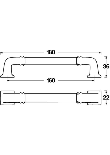 Antik Gümüş Mobilya Kulpu 224 mm Mano modelleri