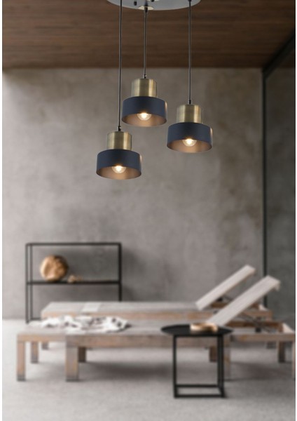 TT031-3Y-SY-ESK Mat Siyah-Eskitme 3 Lü Yuvarlak Avize modelleri