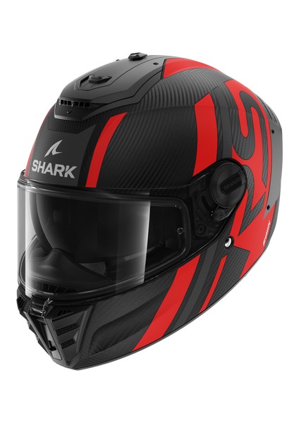 0332 Shark Spartan Rs Carbon Shawn Kapalı Kask Siyah Kırmızı