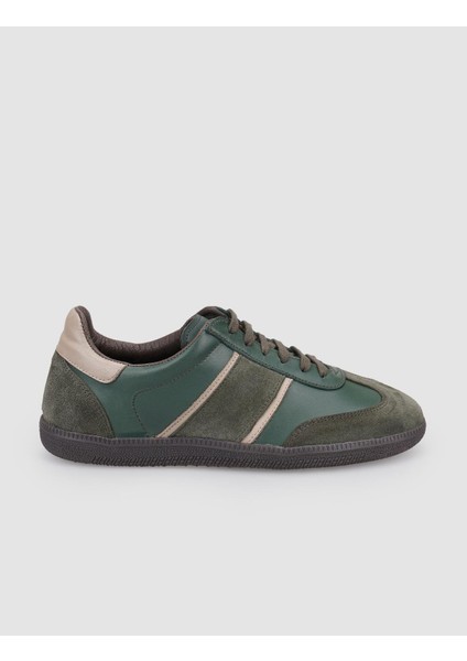 %100 Hakiki Deri Haki Bağcıklı Kadın Sneaker