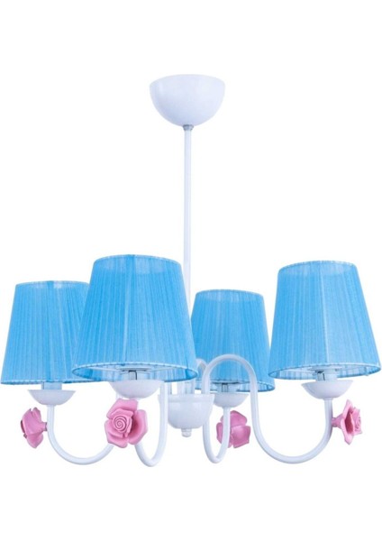 Valentina 4 Lü Avize Beyaz (Mavi Şapka)