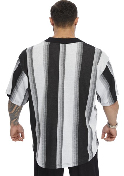 Oversize Çizgili Rag Top T-Shirt Bgsm 3362 modelleri