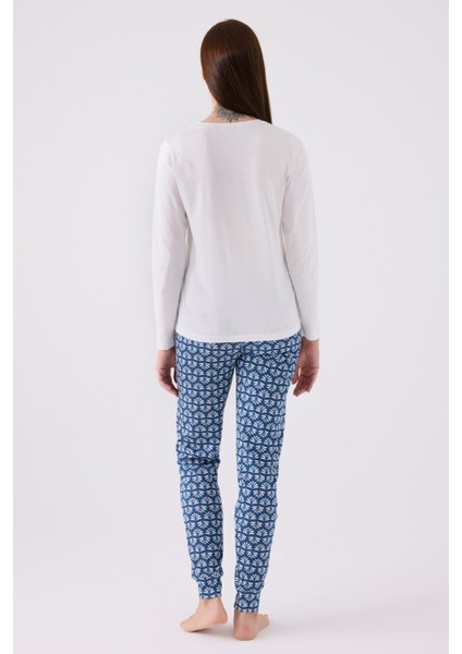 Baskılı Kadın Uzun Kol Pijama Takım modelleri