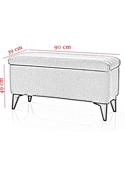 Sandıklı Puf Bench Tedy Kumaş Pufidik Amortsör Kapaklı Puf Bench A + 90 cm modelleri