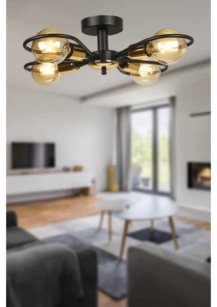 Kasım 4.lü Avize Siyah