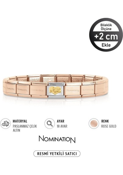 Italy Composable Klasik 18K My Angel (Meleğim) Paslanmaz Çelik Bileklik Rose