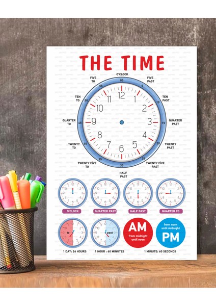 The Time-Saat Kaç Ingilizce Çocuk Eğitim Tekli Pvc 21X30 cm fiyatları