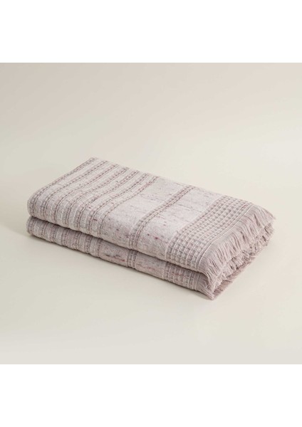 Maia 2'li Banyo Havlusu Seti Organik Pamuk Inject Pudra 70 x 150 cm