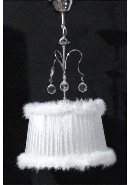 Beyaz Tüylü Taşlı Yatak Odası Kız Çocuk Odası Avize fiyatları