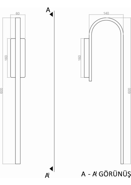 Cosimo LED Duvar Aplik 60 cm 16 Watt