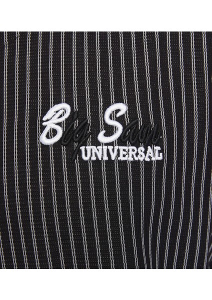 Erkek Oversize Çizgili Sweatshirt Big Sam 4740