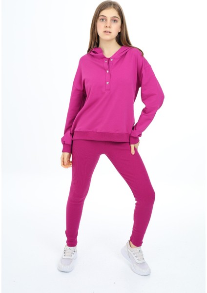 Kız Çocuk Üçlü Taytlı Takım