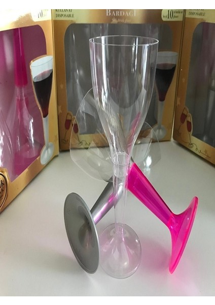 Kristal Mika Gri Ayaklı Meşrubat ve Şarap Bardağı (Kadehi) 10 Lu fırsatları