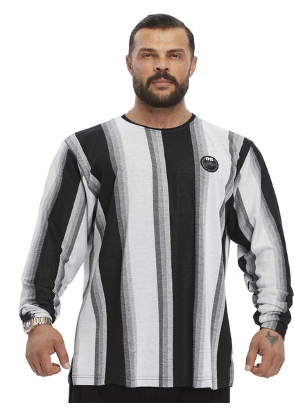 Oversize Çizgili Sweatshirt Bgsm 4742