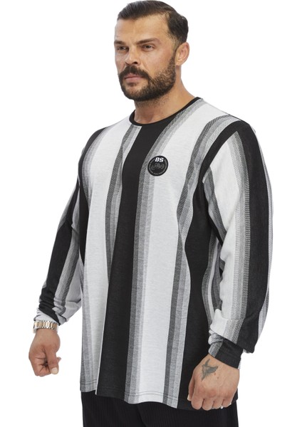 Oversize Çizgili Sweatshirt Bgsm 4742 fiyatları