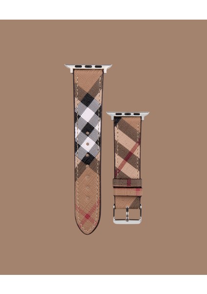Desenli Deri Apple Saat Kayışı - DK212 - Apple Watch 49 mm