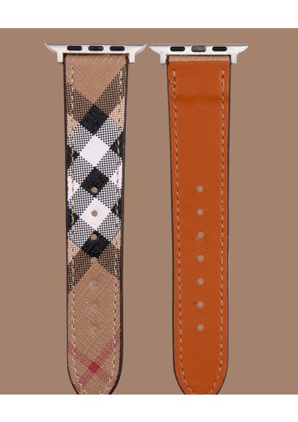 Desenli Deri Apple Saat Kayışı - DK212 - Apple Watch 49 mm modelleri