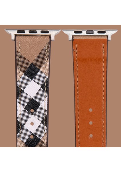 Desenli Deri Apple Saat Kayışı - DK212 - Apple Watch 49 mm fırsatları