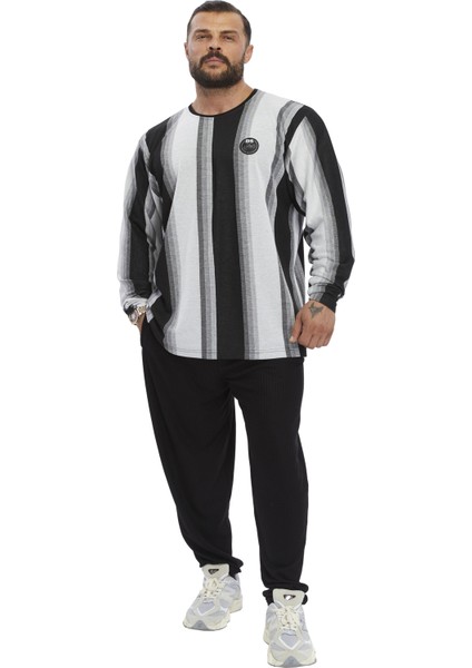 Oversize Çizgili Sweatshirt Bgsm 4742