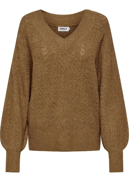 Kadın V Yaka Parıltılı Kazak - 15324276 indirimleri