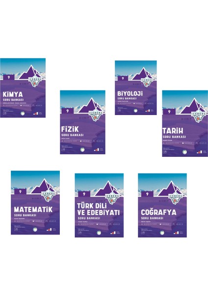 9. Sınıf Iceberg Kimya Soru Bankası - Tarih Soru Bankası - Edebiyat Soru Bankası - Fizik Soru Bankası - Biyoloji Soru Bankası 7'li Set