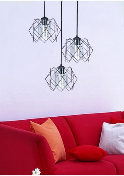 Koza Füme Glass 3 Avize