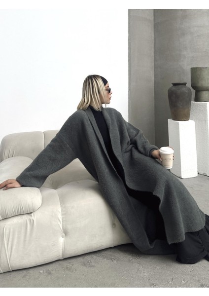 Uzun Salaş Triko Hırka ANTRASİT 8245 fırsatları