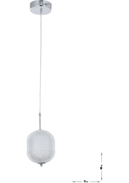 Torino Tekli Ledli Modern Lüks Sarkıt Avize (3 Renk LED Sarı - Beyaz - Gün Işığı) - Krom modelleri