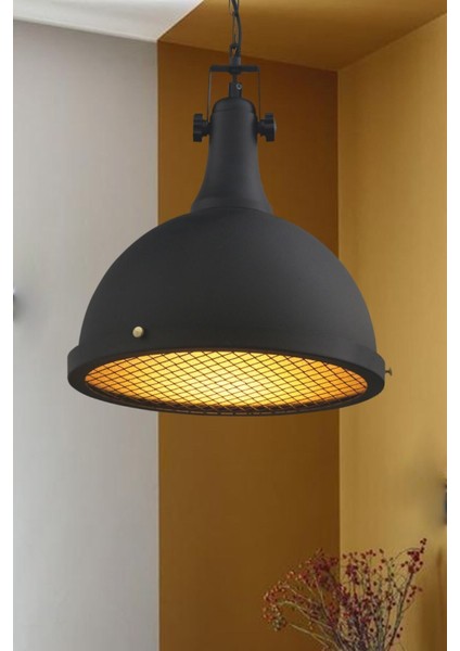 Acera Siyah Avize Tekli Modern Dekoratif Sarkıt Lamba Resatoran Showroom Fitness Ana Okulu Ev