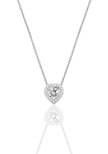 14 K White Gold Kaplama 925 Ayar Gümüş Zümrüt Kalp Kolye fiyatları