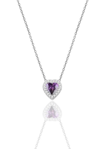 14 K White Gold Kaplama 925 Ayar Gümüş Zümrüt Kalp Kolye indirimleri
