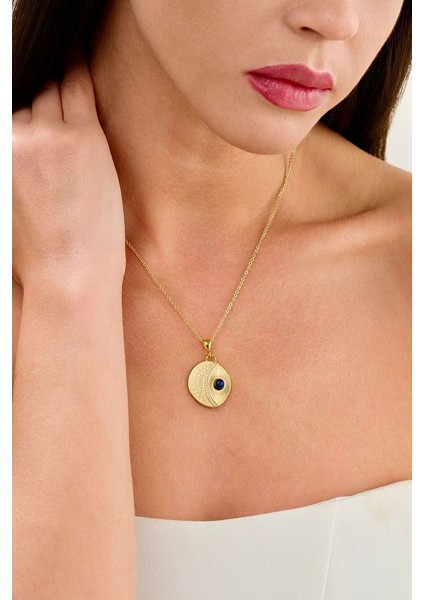14 K Gold Kaplama 925 Ayar Gümüş Doğaltaş Lapis Kolye fiyatları